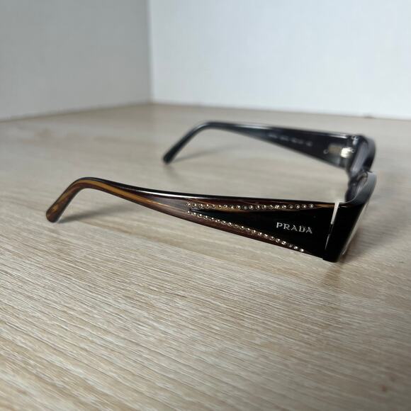 Prada VPR25I 7N6-1O1 Eyeglasses Brown Rhinestones Frames 50-15-135 READ - Picture 11 of 11